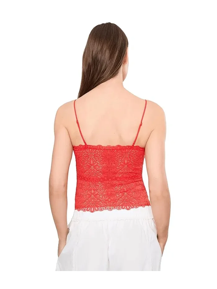 Топ кружевной Love And Lace Cami Free People — изображение 4 из 5, красный