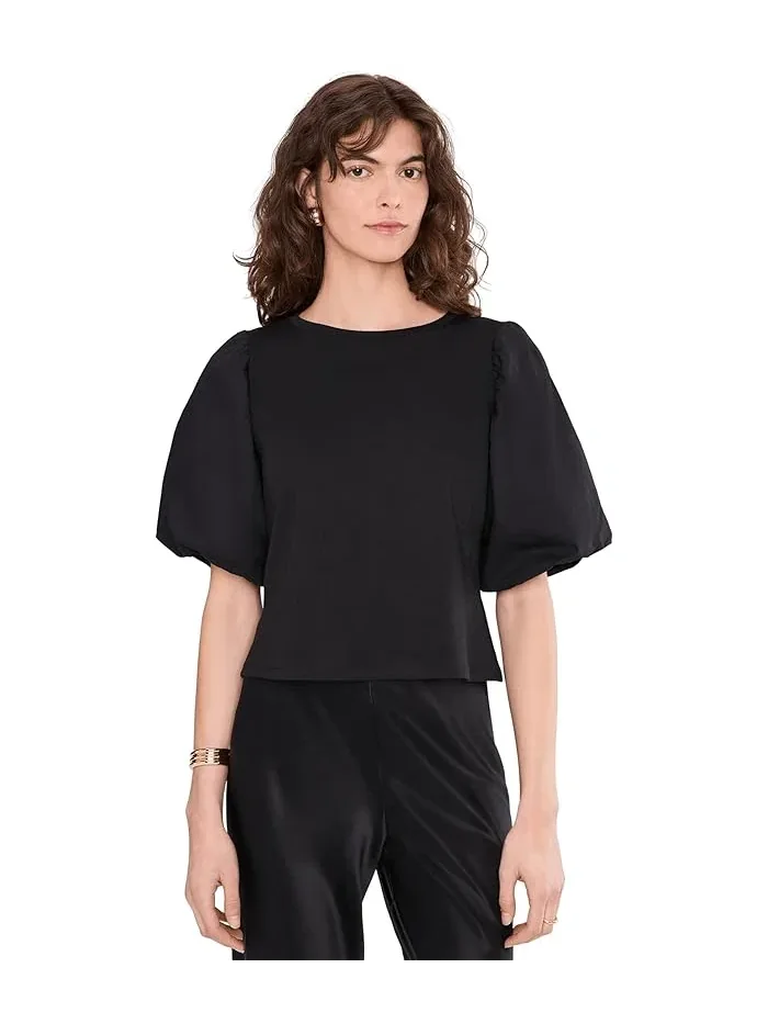 Топ с коротким рукавом-фонарик Crew Neck Puff Sleeve Kint Top Vince Camuto
