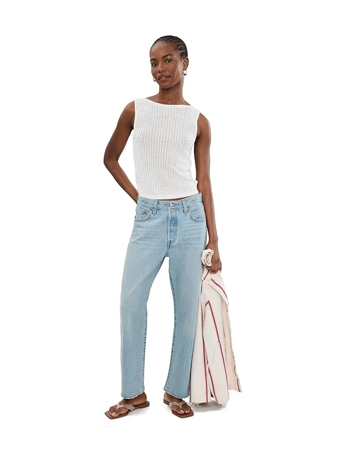 Топ с вязаным воротником-лодочка The Crochet Boatneck Tank Joe's Jeans — изображение 2 из 5, экру