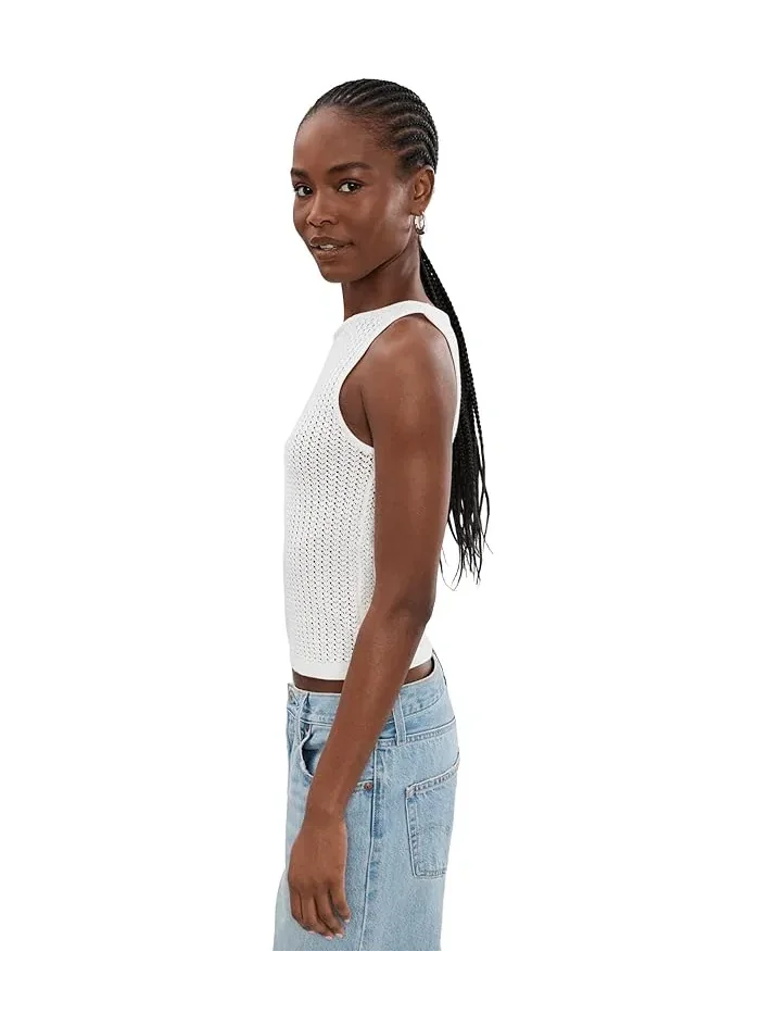 Топ с вязаным воротником-лодочка The Crochet Boatneck Tank Joe's Jeans — изображение 3 из 5, экру