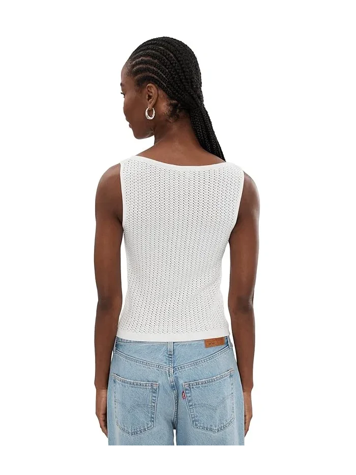 Топ с вязаным воротником-лодочка The Crochet Boatneck Tank Joe's Jeans — изображение 4 из 5, экру