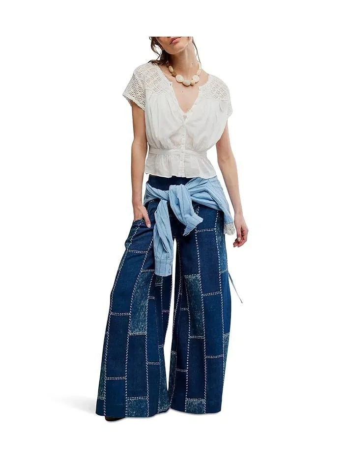 Топ с вышивкой Glimmer Free People — изображение 2 из 5, голубой