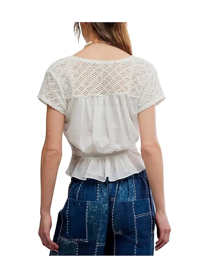 Топ с вышивкой Glimmer Free People — изображение 4 из 5, голубой