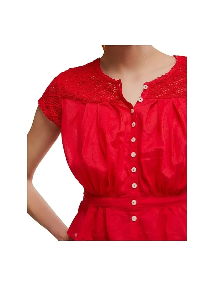 Топ с вышивкой Glimmer Free People — изображение 5 из 5, шоколад