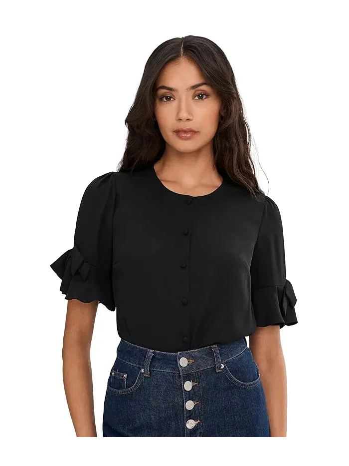 Топ CeCe Flounce Elbow Bow Sleeve