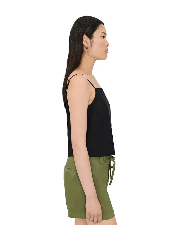 Топ с квадратным вырезом Kerri Linen Spaghetti Strap KUT from the Kloth — изображение 3 из 5, черный