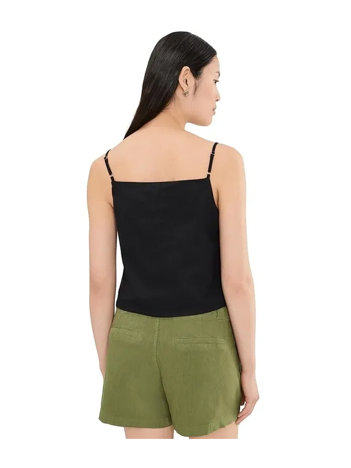 Топ с квадратным вырезом Kerri Linen Spaghetti Strap KUT from the Kloth — изображение 4 из 5, черный