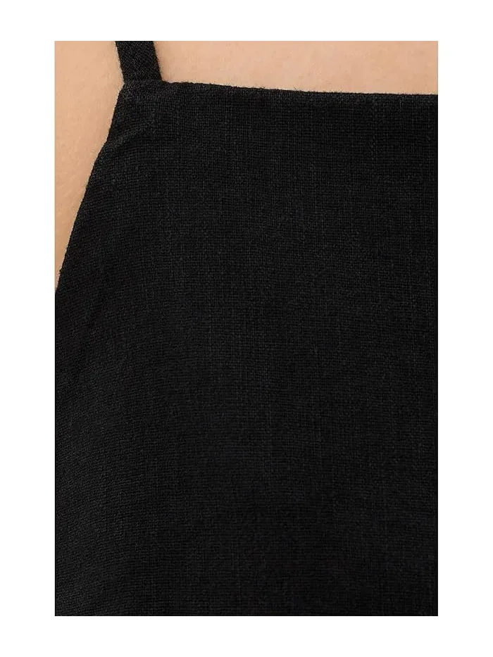 Топ с квадратным вырезом Kerri Linen Spaghetti Strap KUT from the Kloth — изображение 5 из 5, черный