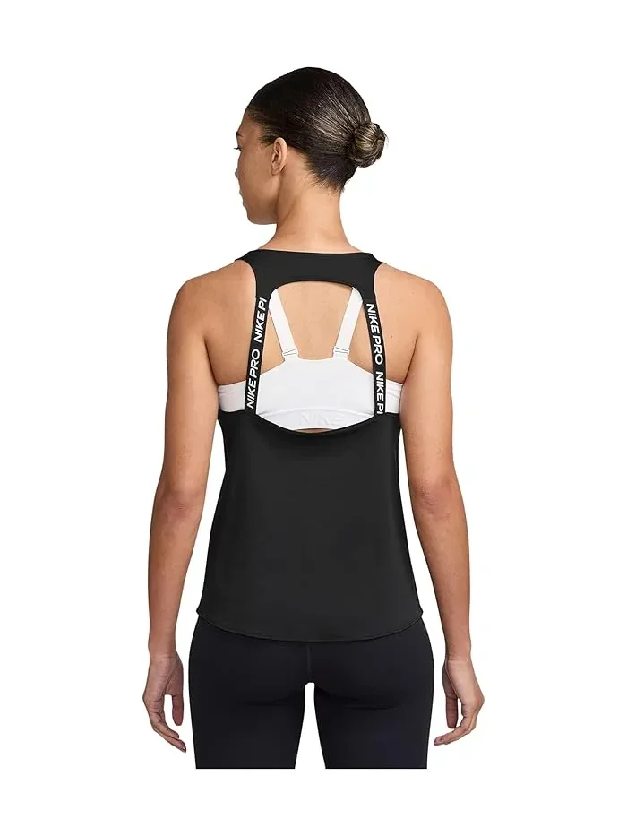 Топ Nike Pro Dri-FIT Tank Top — изображение 2 из 3, черный/белый