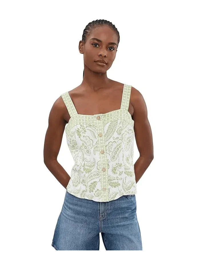 Топ на пуговицах с принтом Buttondown Tank Top Vince Camuto