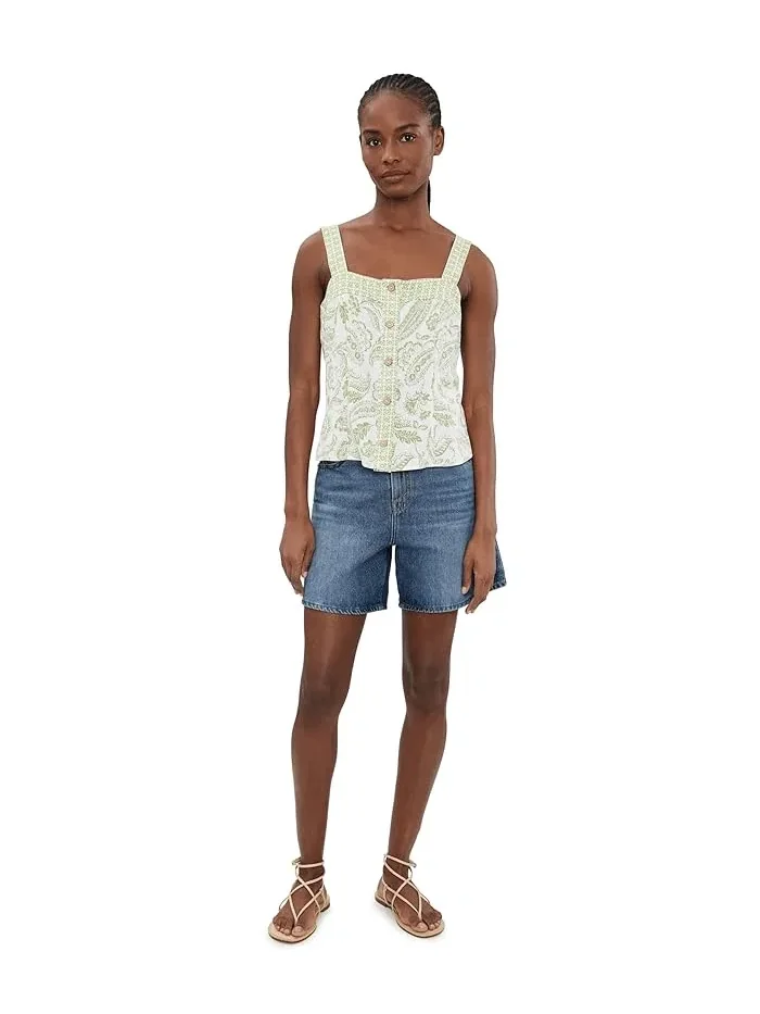 Топ на пуговицах с принтом Buttondown Tank Top Vince Camuto — изображение 2 из 5, прозрачный
