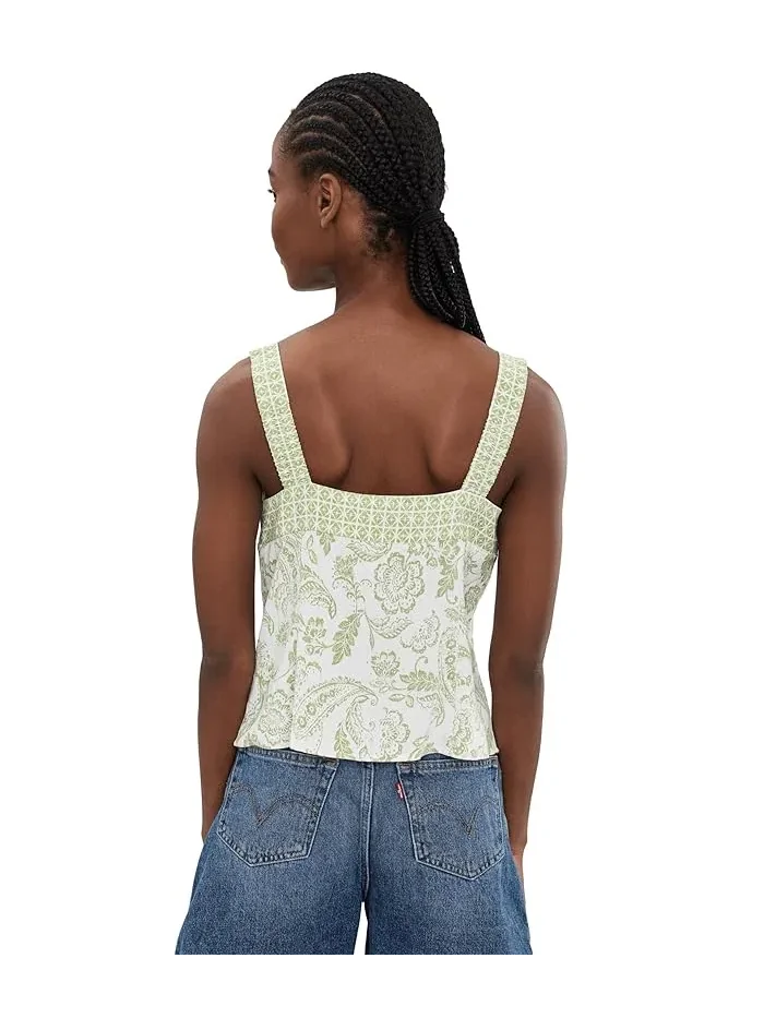 Топ на пуговицах с принтом Buttondown Tank Top Vince Camuto — изображение 4 из 5, прозрачный
