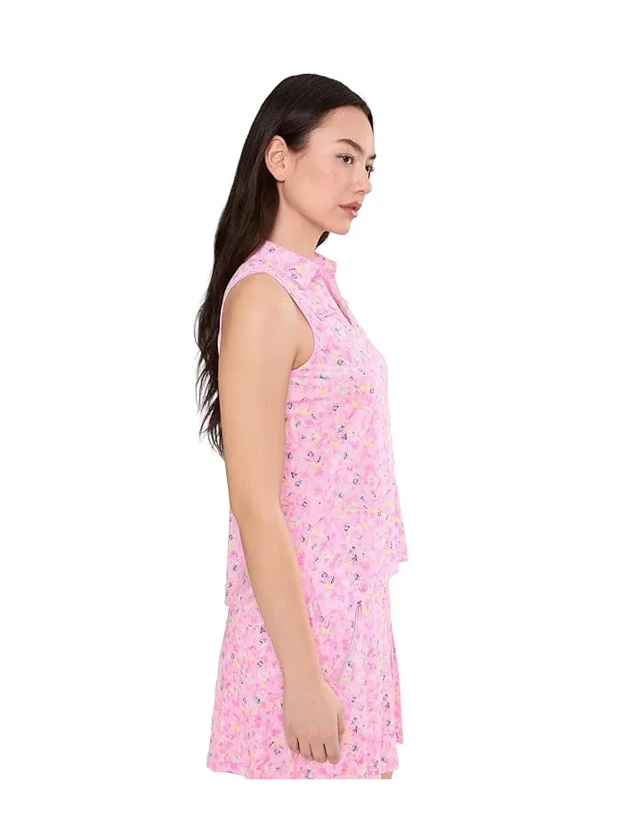 Топ с цветочным принтом Wildflower Print Sleeveless Jamie Sadock — изображение 3 из 5, розовый