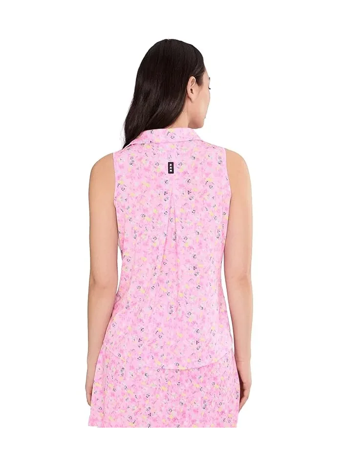 Топ с цветочным принтом Wildflower Print Sleeveless Jamie Sadock — изображение 4 из 5, розовый