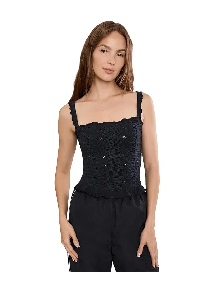 Топ Free People So Soft Frill Square Neck Tank