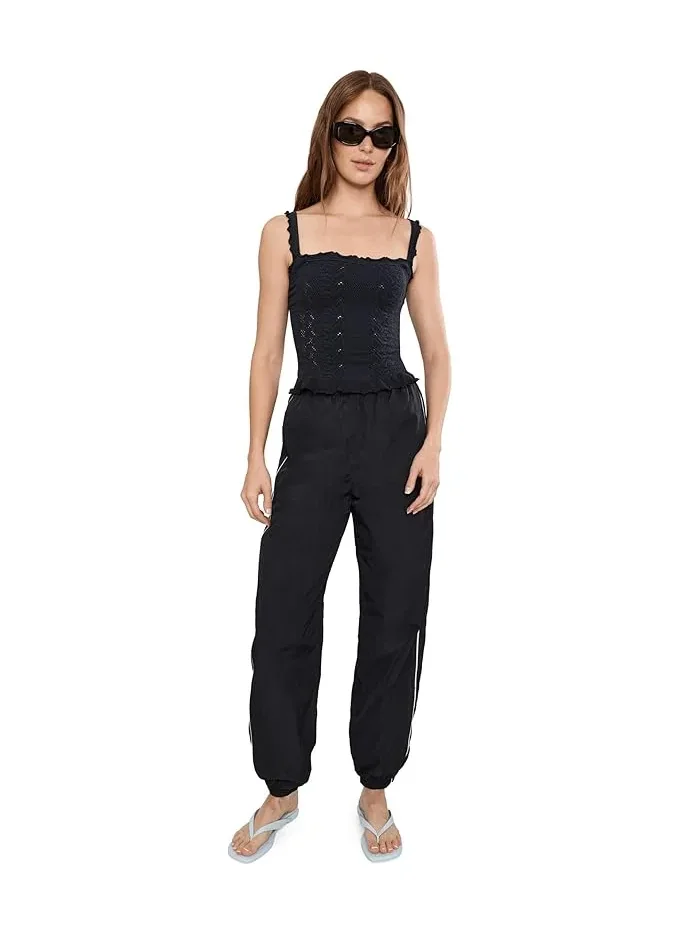 Топ Free People So Soft Frill Square Neck Tank — изображение 2 из 5, черный