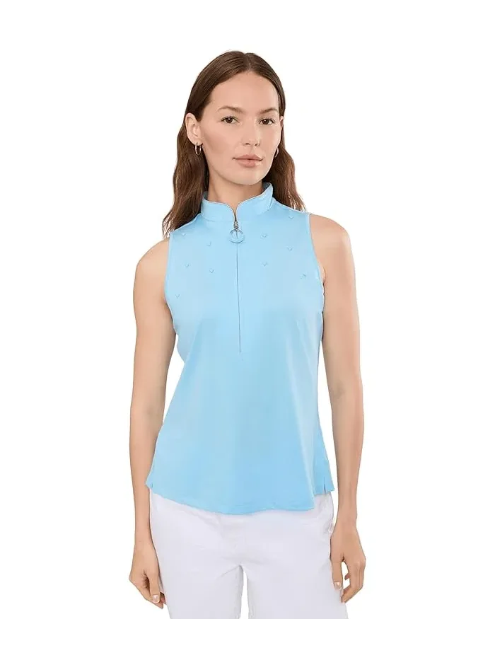 Топ без рукавов с молнией Sleeveless Zip Mock Top Jamie Sadock