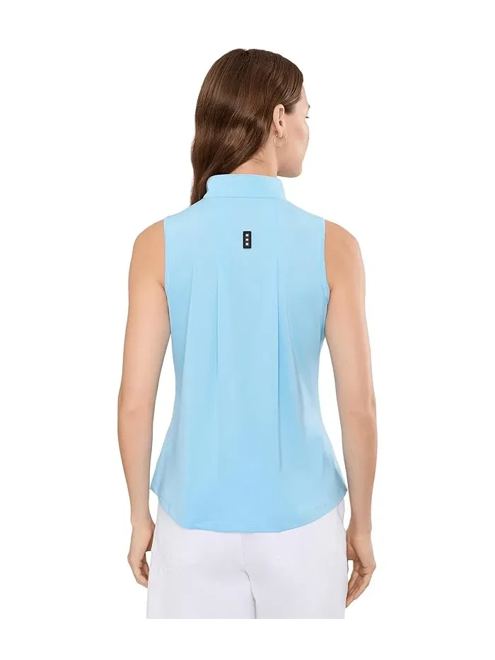 Топ без рукавов с молнией Sleeveless Zip Mock Top Jamie Sadock — изображение 4 из 5, фиолетовый