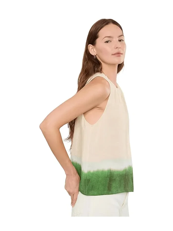 Топ с градиентным окрашиванием Dip Dye A-Line Sleeveless Vince — изображение 3 из 5, бежевый