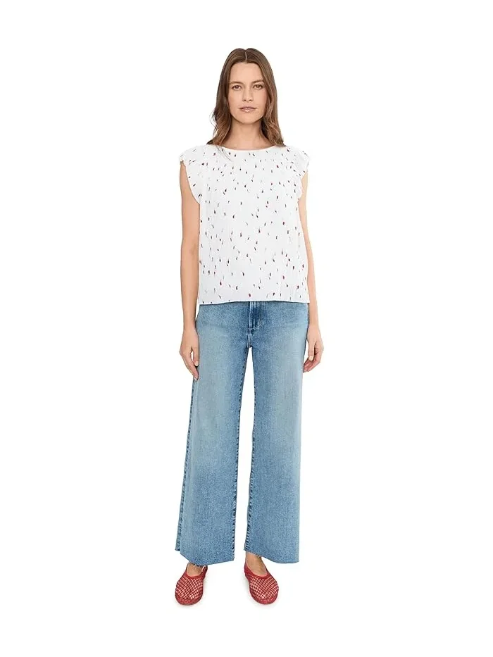 Топ Flutter Sleeve Boat Neck Knit Liverpool Los Angeles — изображение 2 из 5, белый/красный