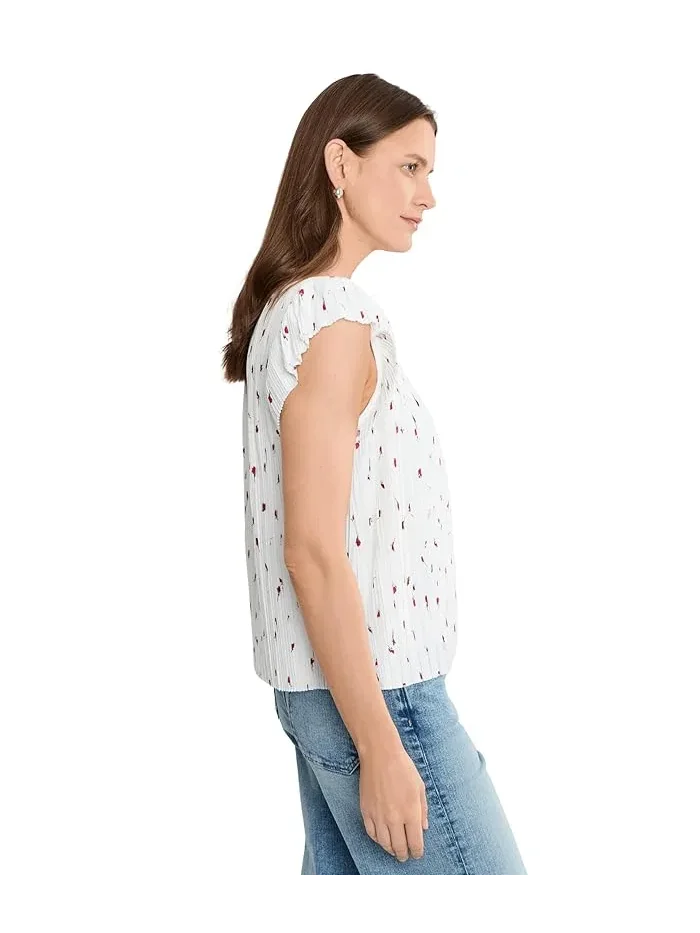 Топ Flutter Sleeve Boat Neck Knit Liverpool Los Angeles — изображение 3 из 5, белый/красный