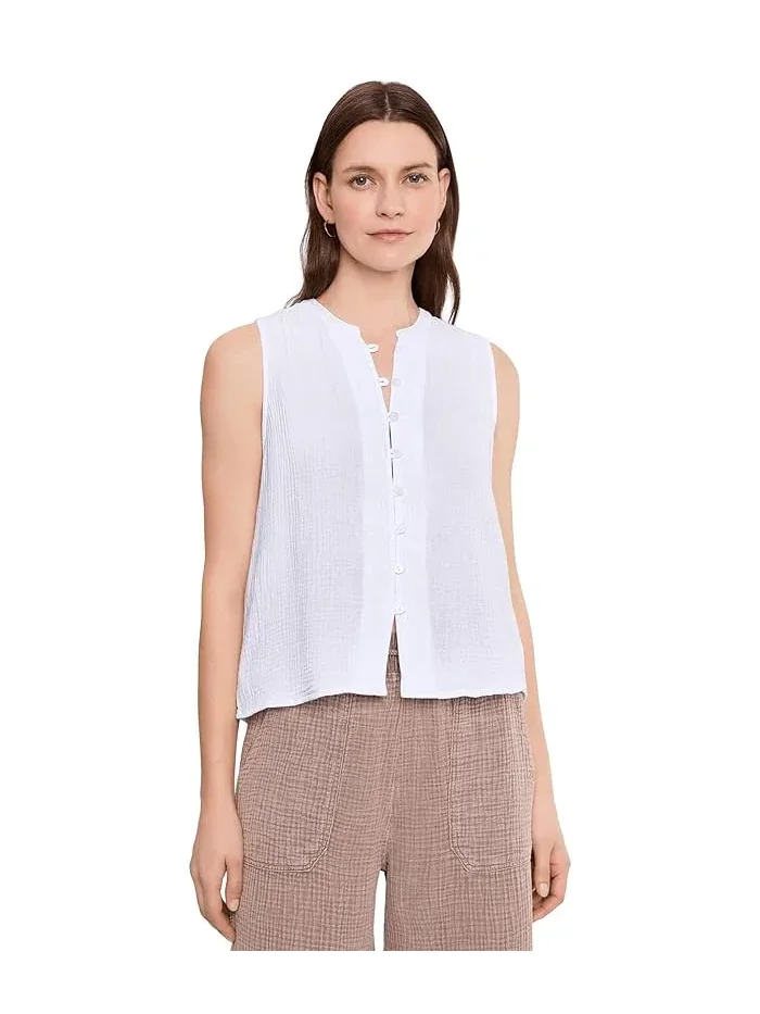 Топ Splendid Ava Gauze Button Tank — белый