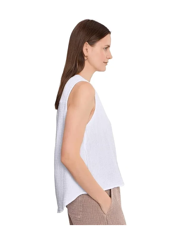 Топ Splendid Ava Gauze Button Tank — изображение 3 из 5, белый