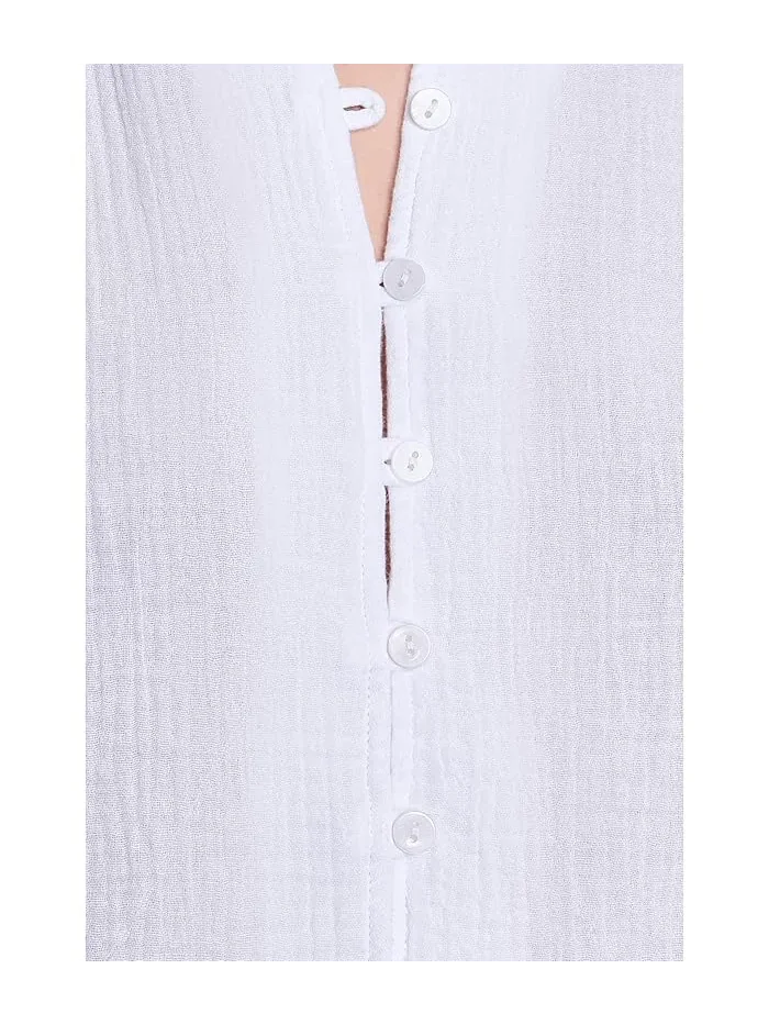 Топ Splendid Ava Gauze Button Tank — изображение 5 из 5, белый
