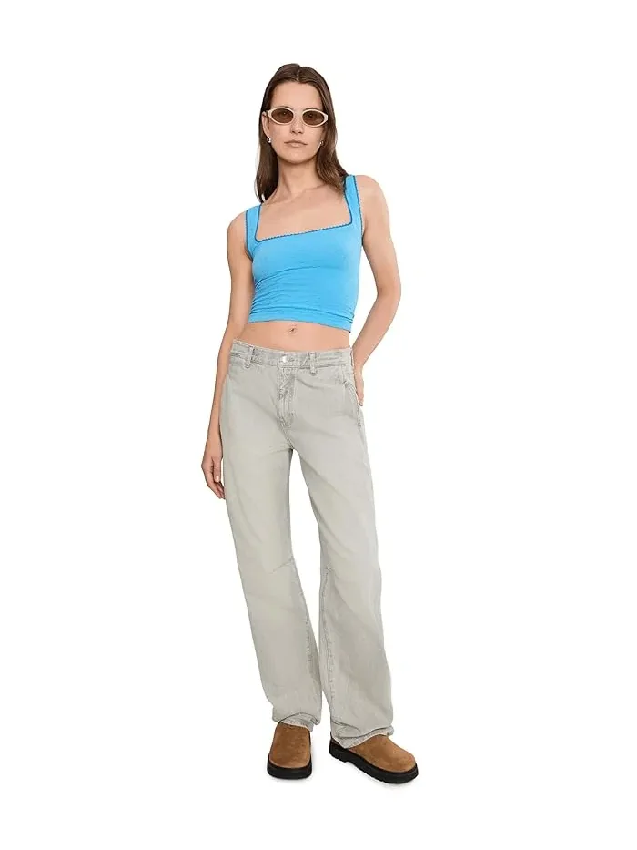 Топ Free People Sweet Point Cami, Lake Life — изображение 2 из 5, аквамариновый