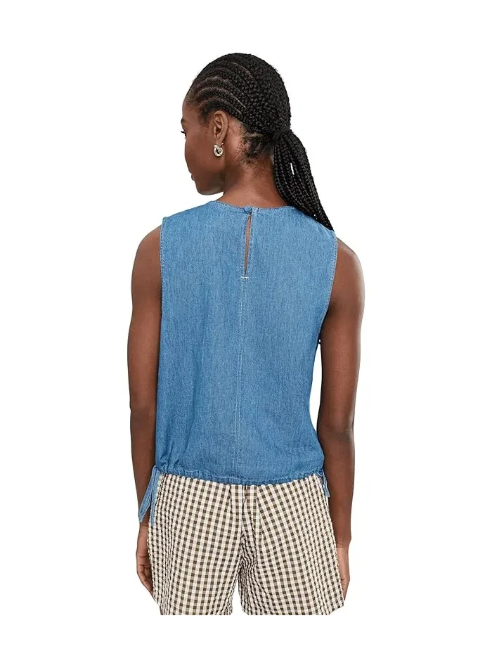 Джинсовый топ с защипами Denim Cinched Shell Top Madewell — изображение 4 из 5