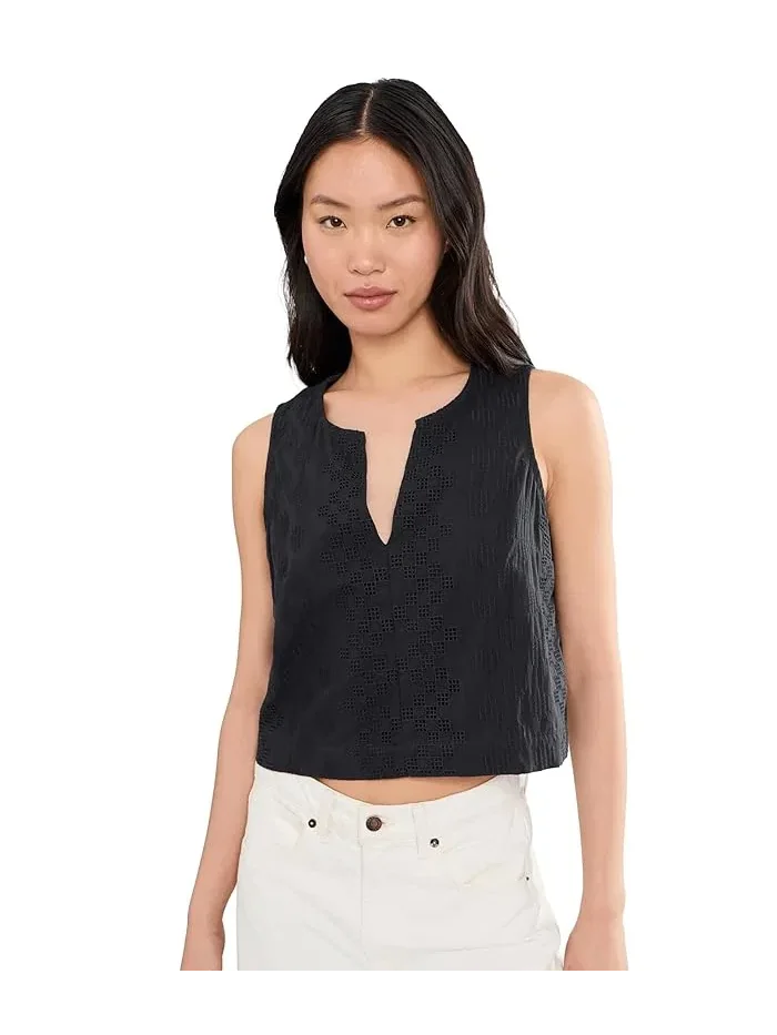 Топ Kenzie Geo Eyelet Tank Splendid — серый