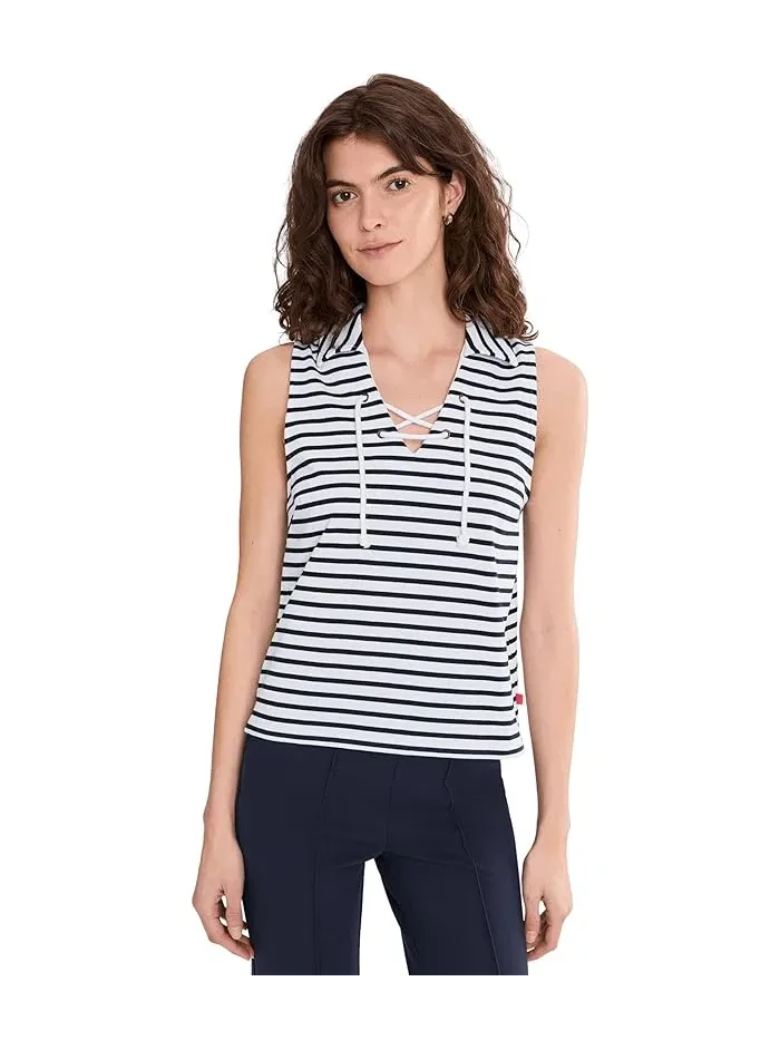Топ без рукавов с воротником Navy Stripe