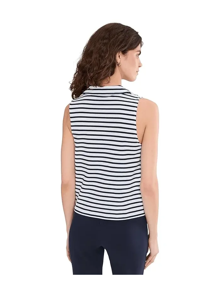 Топ без рукавов с воротником Navy Stripe — изображение 4 из 5, лиловый