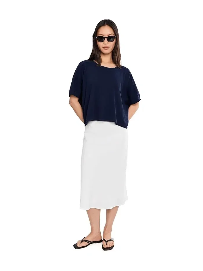 Топ Dolman 1/2 Sleeve Open Crew Neck Boxy Mod-o-doc — изображение 2 из 5, темно-синий