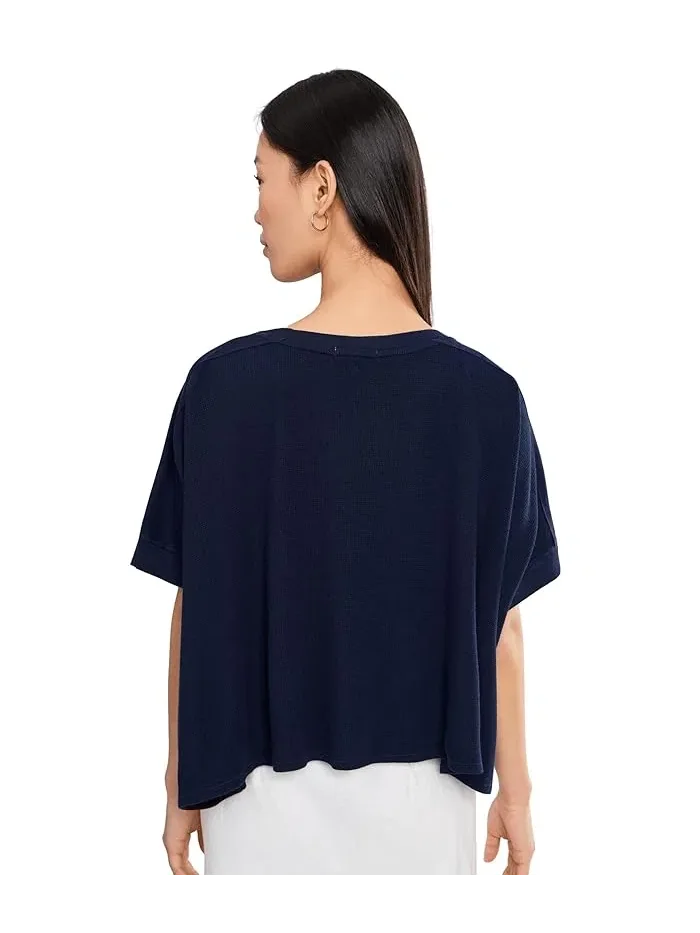 Топ Dolman 1/2 Sleeve Open Crew Neck Boxy Mod-o-doc — изображение 4 из 5, темно-синий