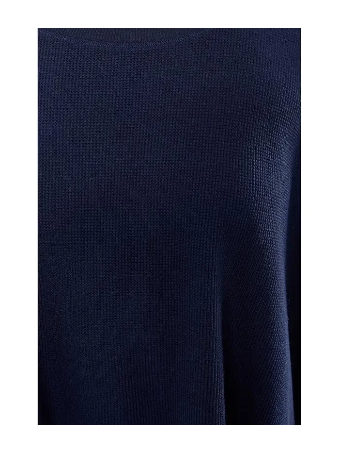 Топ Dolman 1/2 Sleeve Open Crew Neck Boxy Mod-o-doc — изображение 5 из 5, темно-синий