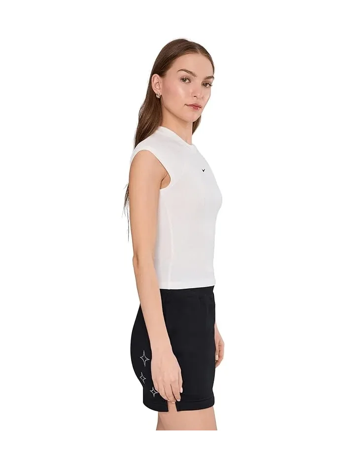 Топ Nike Sportswear Chill Knit Rib Short Sleeve — изображение 3 из 5, черный