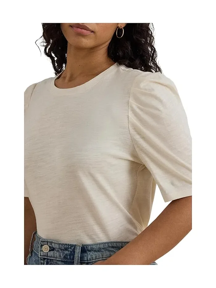 Топ Slub Jersey Puff-Sleeve Lauren Ralph Lauren — изображение 4 из 4, кремовый