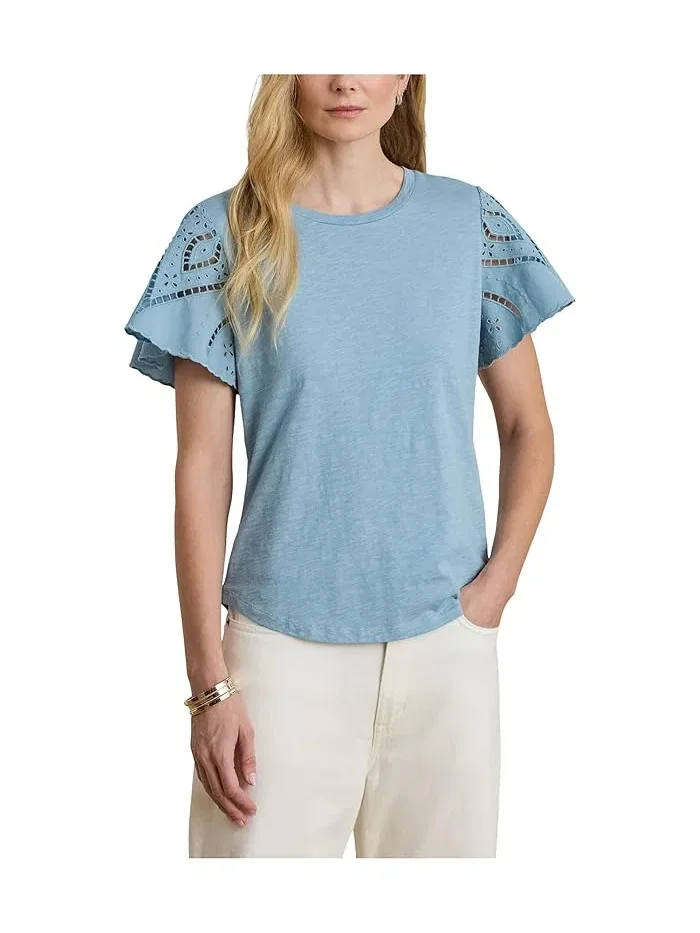 Топ Eyelet Cotton Jersey & Broadcloth Lauren Ralph Lauren