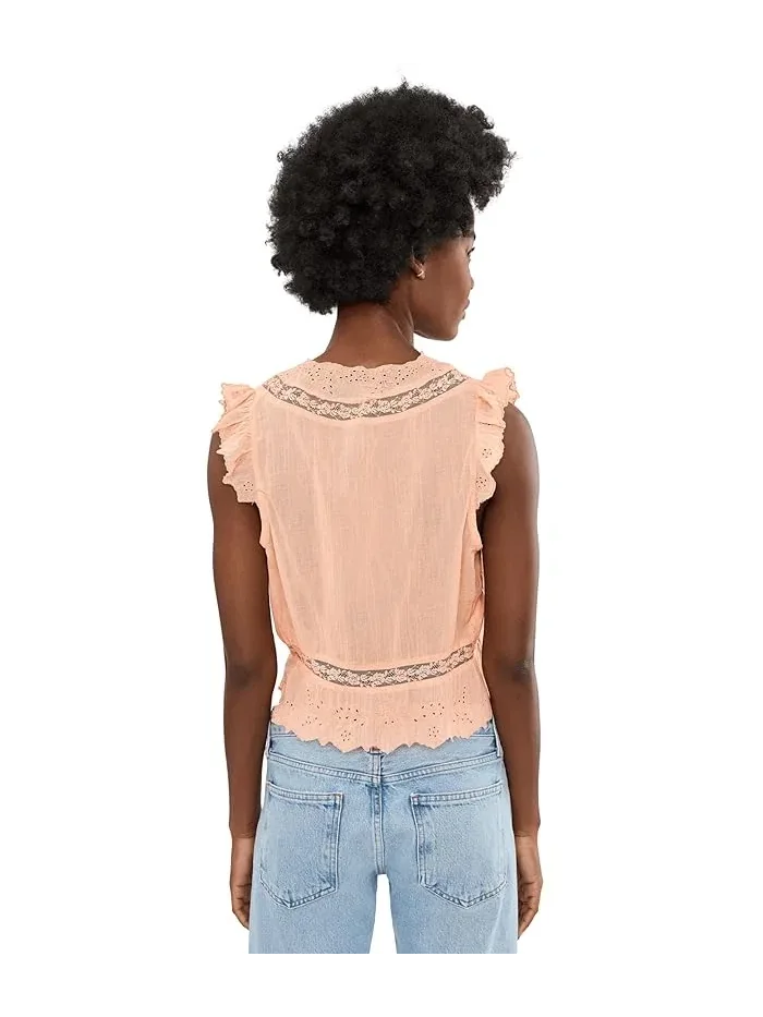 Топ с вышивкой Day Dreamer Free People, Peachie Pie — изображение 4 из 5, персиковый