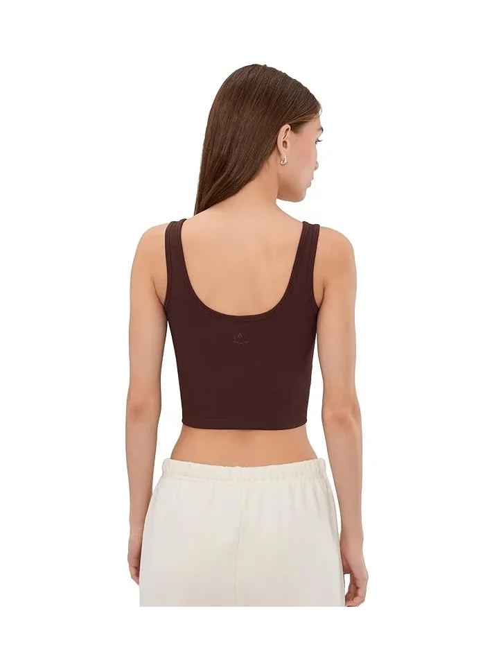 Топ Beyond Yoga Seamless Cropped Tank — изображение 4 из 5, мокка