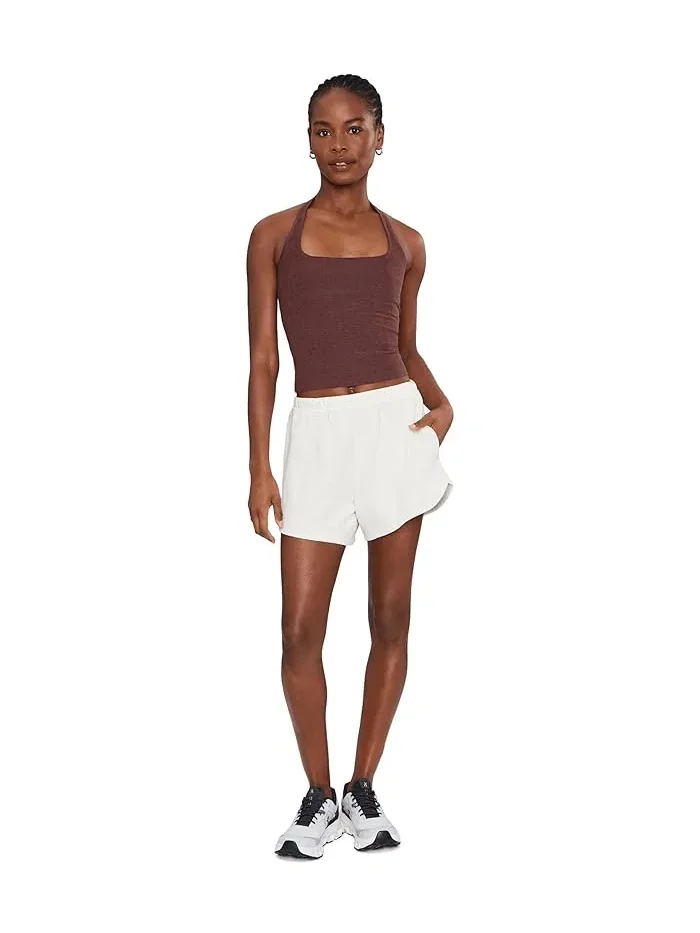 Топ Beyond Yoga Spacedye Midway Square Halter, Iced Mocha Heather — изображение 2 из 5, серый