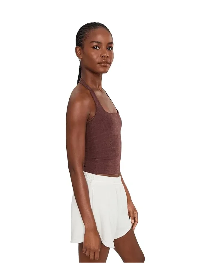 Топ Beyond Yoga Spacedye Midway Square Halter, Iced Mocha Heather — изображение 3 из 5, серый