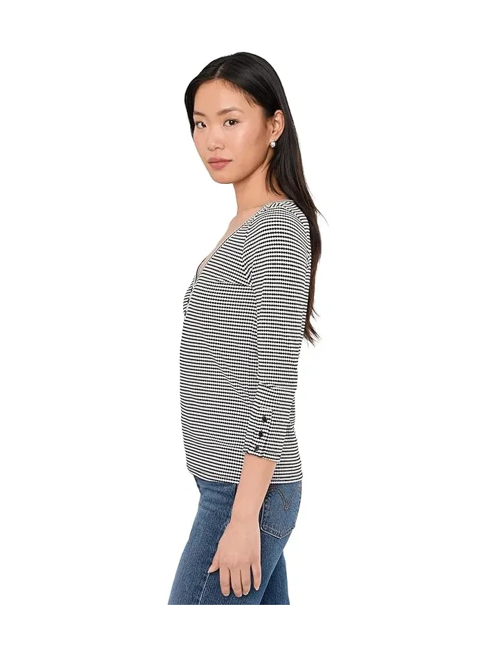 Топ с длиной 3/4 в полоску Liverpool Los Angeles Black/White Stripe — изображение 3 из 5, белый