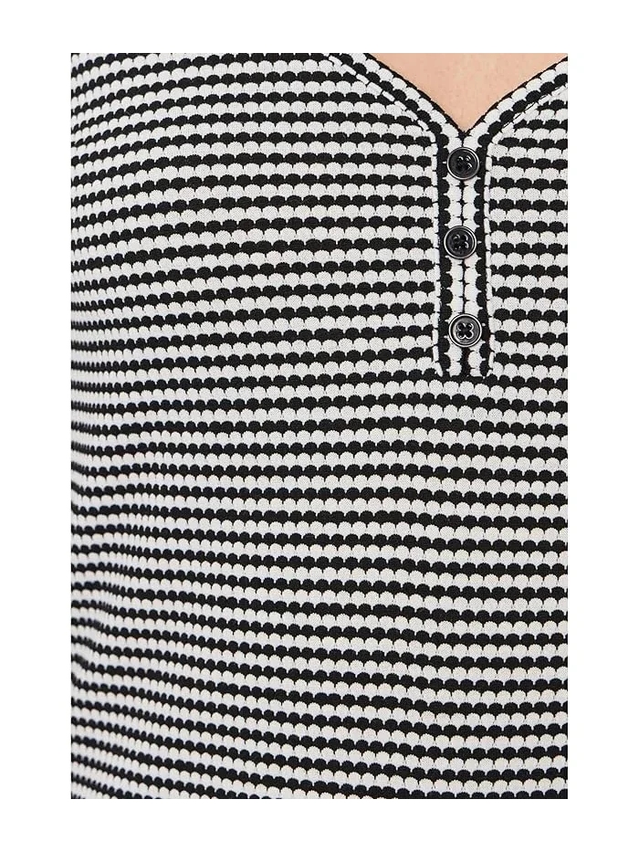 Топ с длиной 3/4 в полоску Liverpool Los Angeles Black/White Stripe — изображение 5 из 5, белый