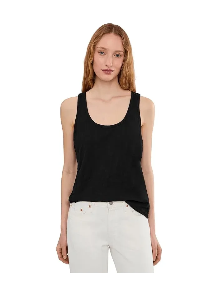 Топ Mod-o-doc Curve Hem Scoop Neck — черный
