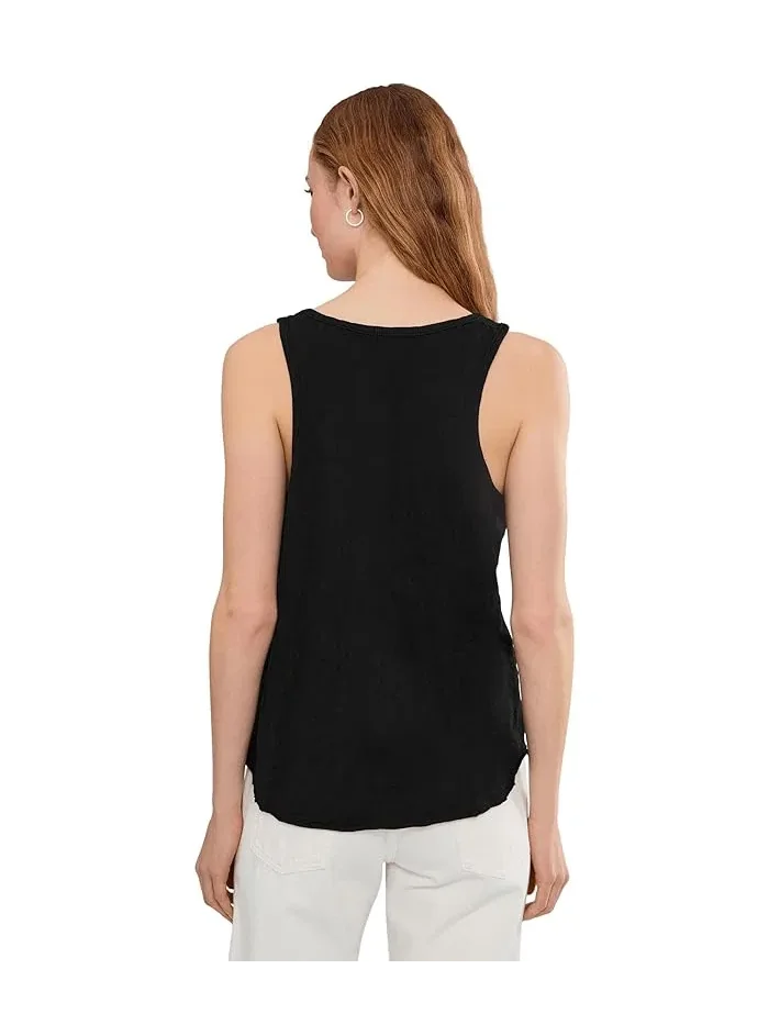 Топ Mod-o-doc Curve Hem Scoop Neck — изображение 4 из 5, черный
