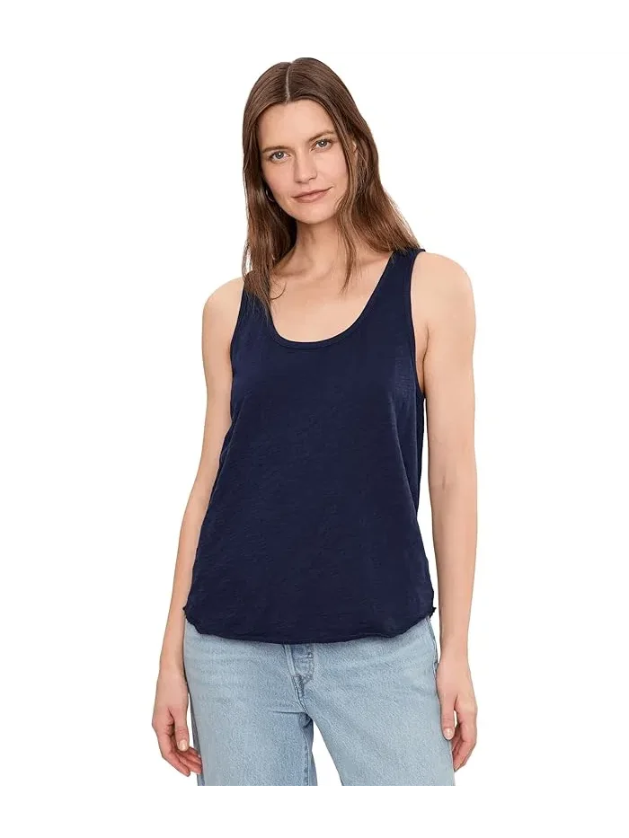 Топ Mod-o-doc Curve Hem Scoop Neck Tank — синий