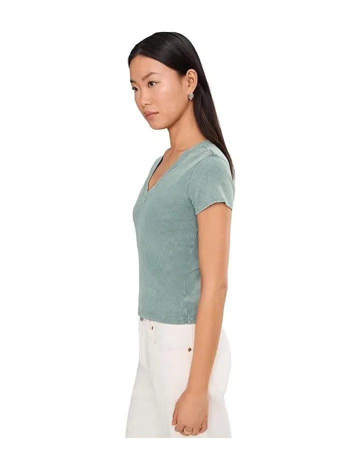 Топ с капюшоном Sunwashed Cap Sleeve V-Neck Lilla P — изображение 3 из 5, голубой
