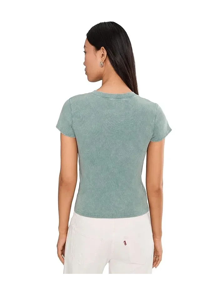 Топ с капюшоном Sunwashed Cap Sleeve V-Neck Lilla P — изображение 4 из 5, голубой